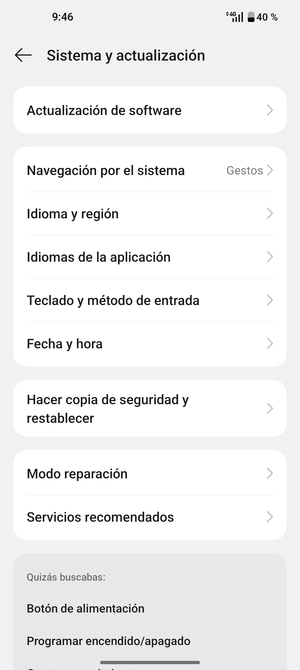 Seleccione Actualización de software