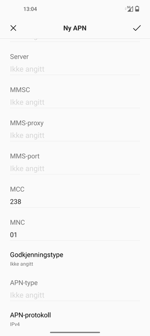 Bla ned og skriv inn MMS-informasjon