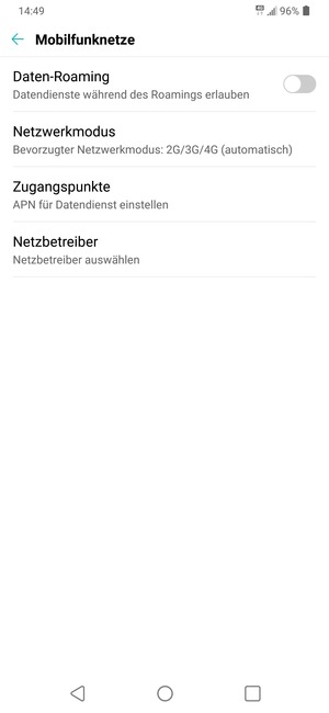 Um das Netzwerk zu wechseln, falls Probleme auftreten, wählen Sie Netzbetreiber