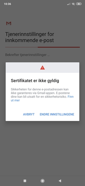 Velg ENDRE INNSTILLINGENE
