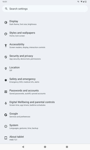 Scroll to and select System