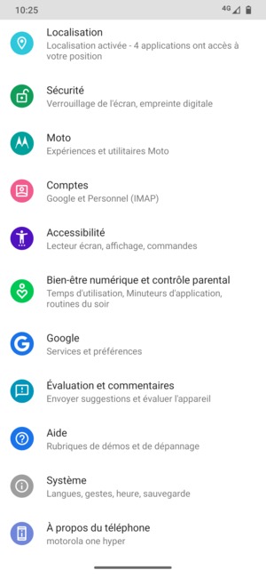 Faites défiler et sélectionnez Système