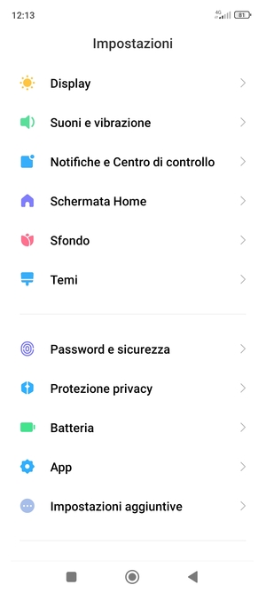 Scorri e seleziona Password e sicurezza