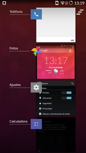 Seleccione Borrar todo para cerrar todas las aplicaciones en ejecución