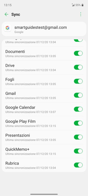 Assicurati che Rubrica sia selezionato