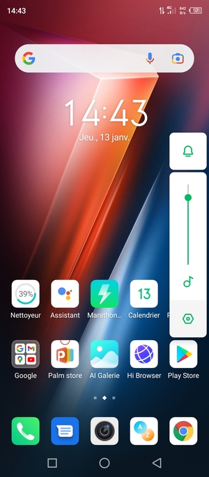 Maintenir appuyé pour baisser le volume au niveau requis