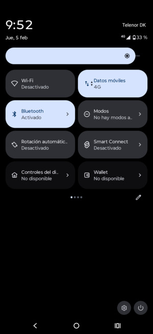 Seleccione Bluetooth