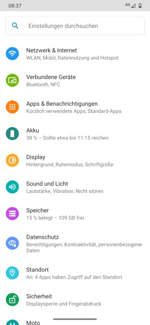 Wählen Sie Sicherheit