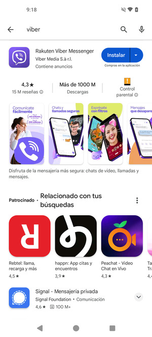 Seleccione la aplicación