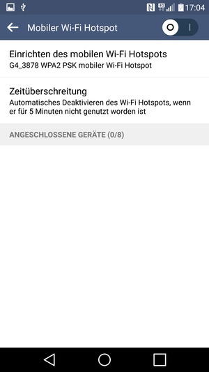 Wählen Sie Einrichten des mobilen Wi-Fi Hotspots