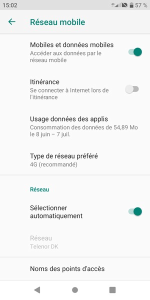 Sélectionnez Noms des points d'accès