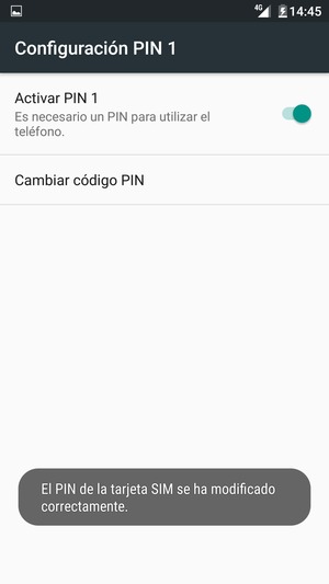 Su PIN de la tarjeta SIM ha sido cambiado
