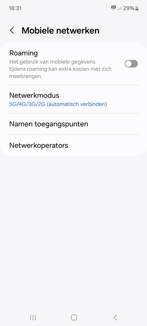 Selecteer Netwerkmodus
