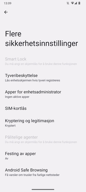 Velg SIM-kortlås