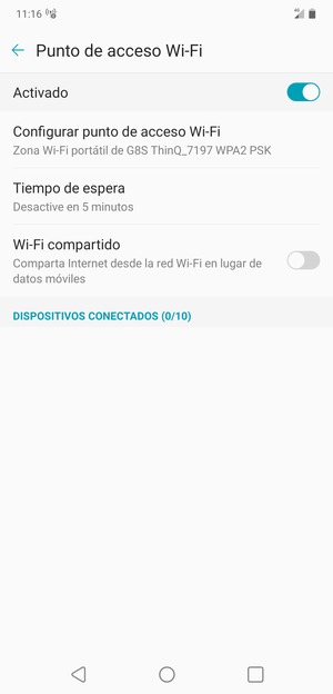 El teléfono ha sido configurado para su uso como módem
