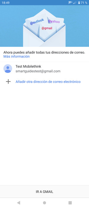 Seleccione IR A GMAIL