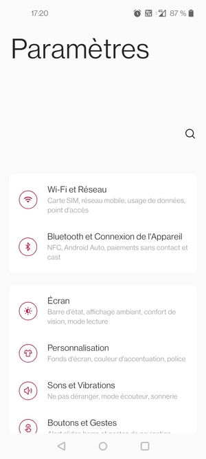 Sélectionnez Wi-Fi et Réseau