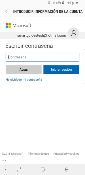 Introduzca su contraseña y seleccione Iniciar sesión