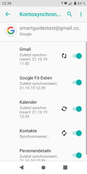 Ihre Daten werden synchronisiert