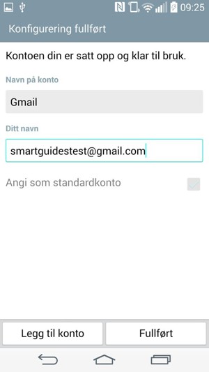 Gi kontoen din et navn, og skriv inn navnet ditt. Velg Fullført