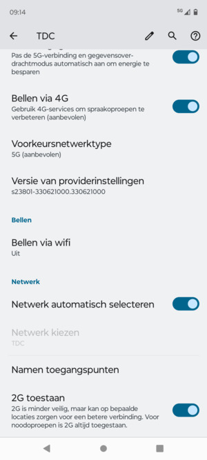 Scroll naar en selecteer Namen toegangspunten