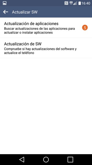 Seleccione Actualización de SW