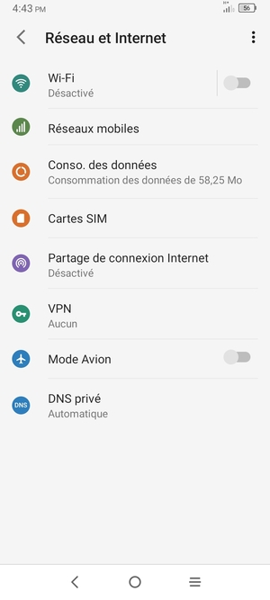 Sélectionnez Réseaux mobiles