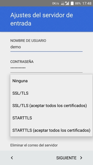 Seleccione Ninguna y SIGUIENTE