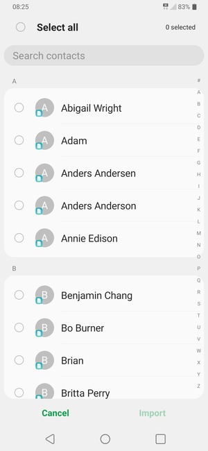 Check the Select all checkbox