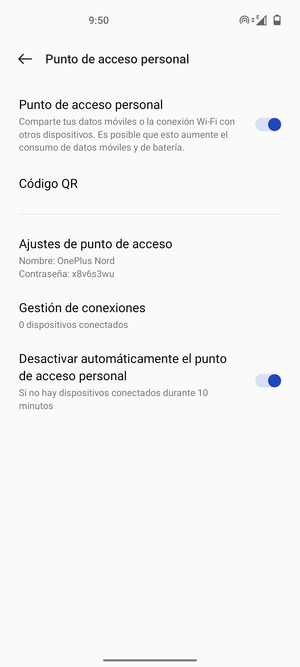 El teléfono ha sido configurado para su uso como módem