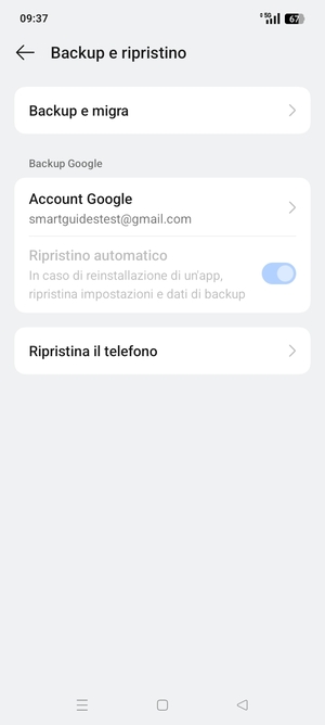 Seleziona Account Google
