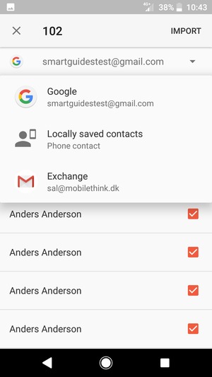 Select your Google account