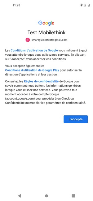 Sélectionnez J'accepte