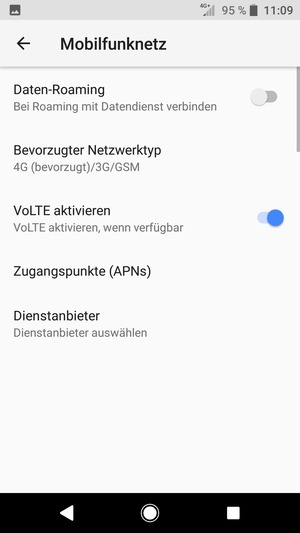 Um das Netzwerk zu wechseln, falls Probleme auftreten, wählen Sie Dienstanbieter