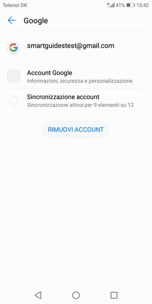 Seleziona Sincronizzazione account
