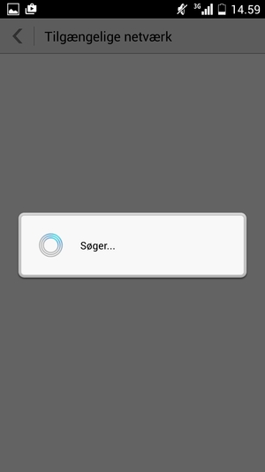 Afvent at søgningen er afsluttet