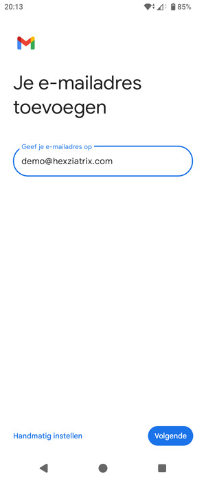 Voer uw e-mailadres in en selecteer Volgende