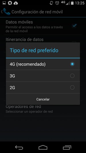 Seleccione la opción deseada