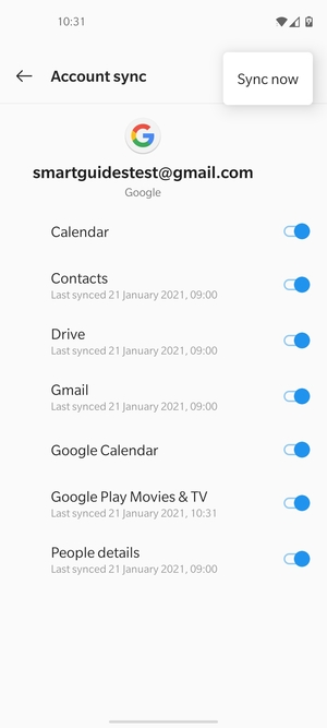 Select Sync now