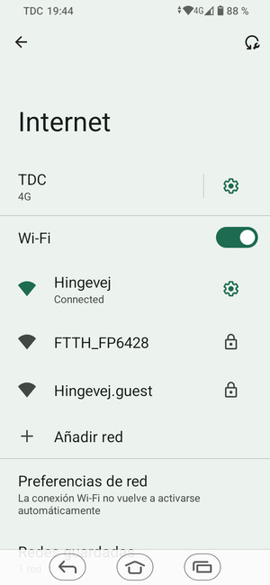 Ahora está conectado a la red Wi-Fi