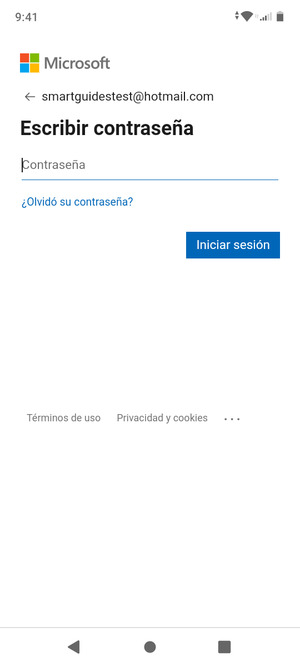Introduzca su contraseña y seleccione Iniciar sesión