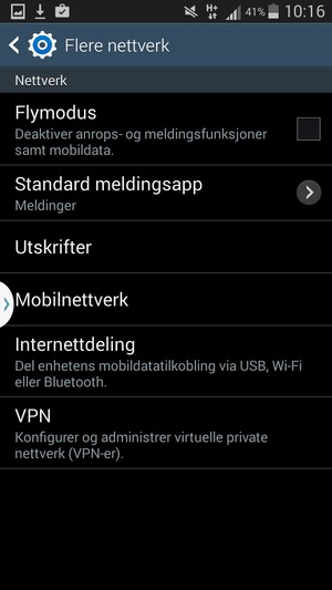 Velg Mobilnettverk
