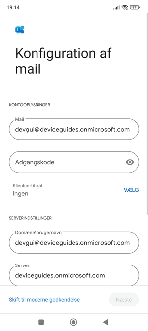 Indtast din adgangskode
