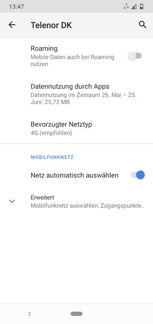Wählen Sie Erweitert
