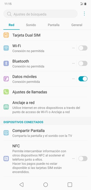 Seleccione Red y Wi-Fi