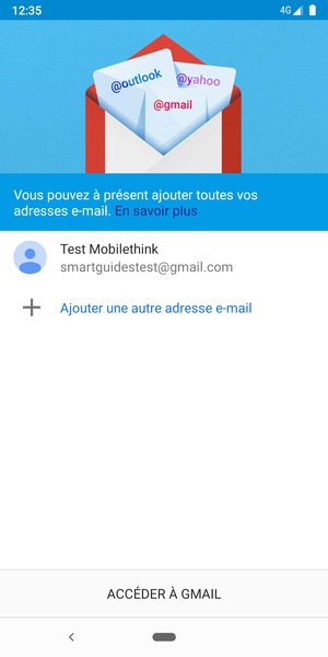 Sélectionnez ACCÉDER À GMAIL
