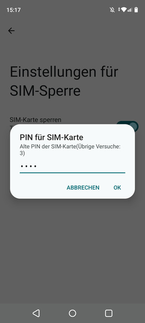 Geben Sie Ihre Neue PIN der SIM-Karte ein und wählen Sie OK
