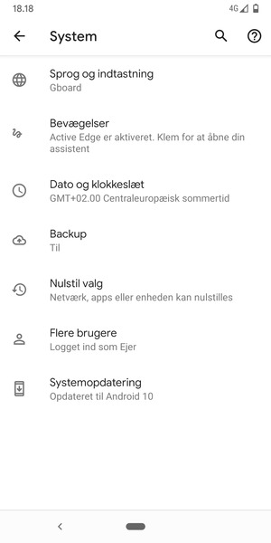 Vælg Systemopdatering