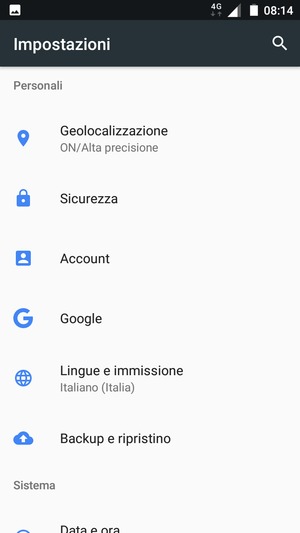 Scorri e seleziona Geolocalizzazione