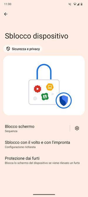 Il tuo telefono è ora protetto dal blocco schermo